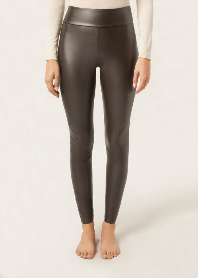Thermal legging van imitatieleer