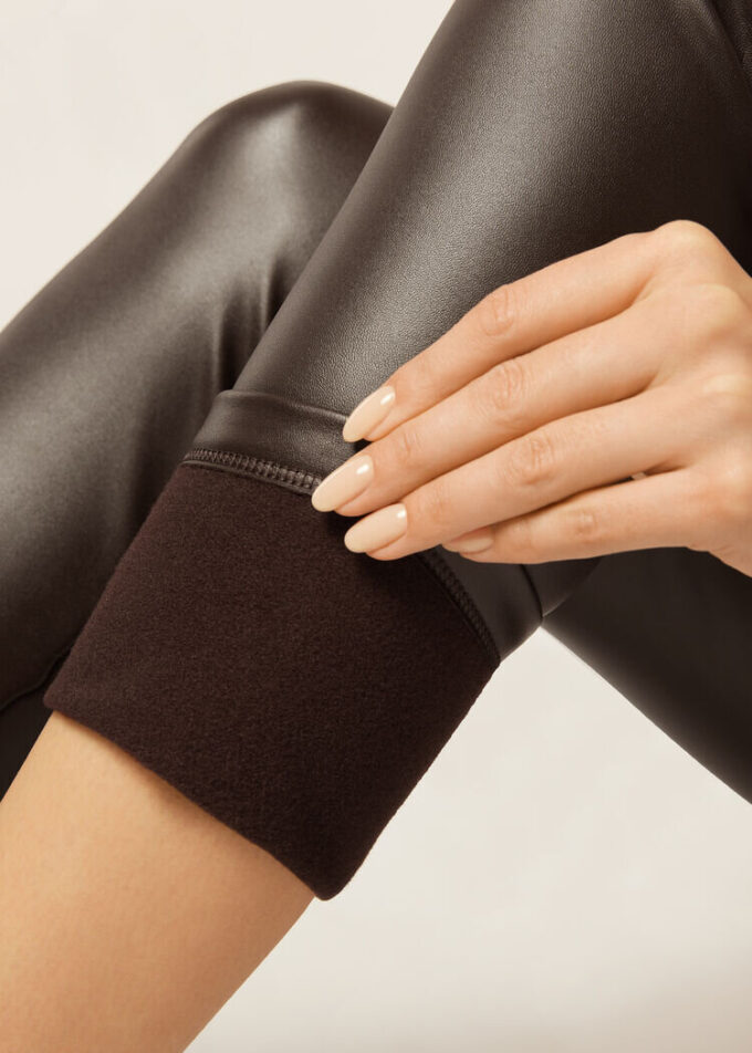Thermal legging van imitatieleer