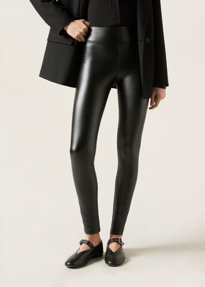 Thermal legging van imitatieleer