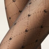 Transparante panty met hartjes