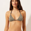 Triangel bikinitop met gouden strepen