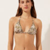 Triangel bikinitop met tropisch bladmotief