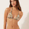 Triangel bikinitop met tropisch bladmotief