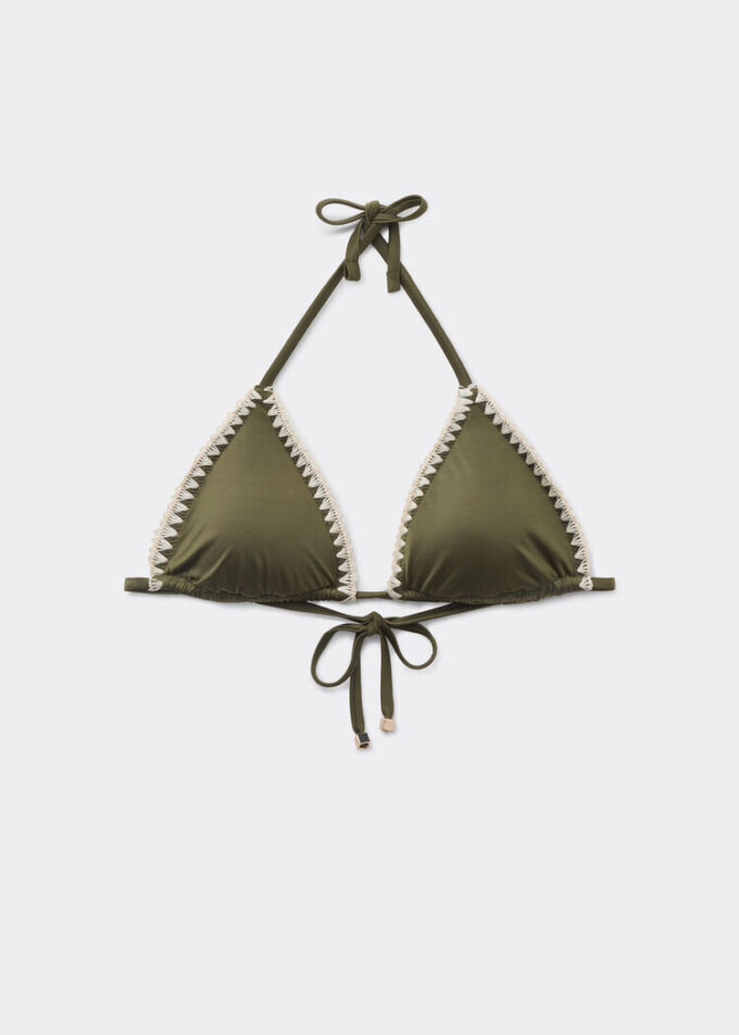 Triangel bikinitop met verfijnde glans