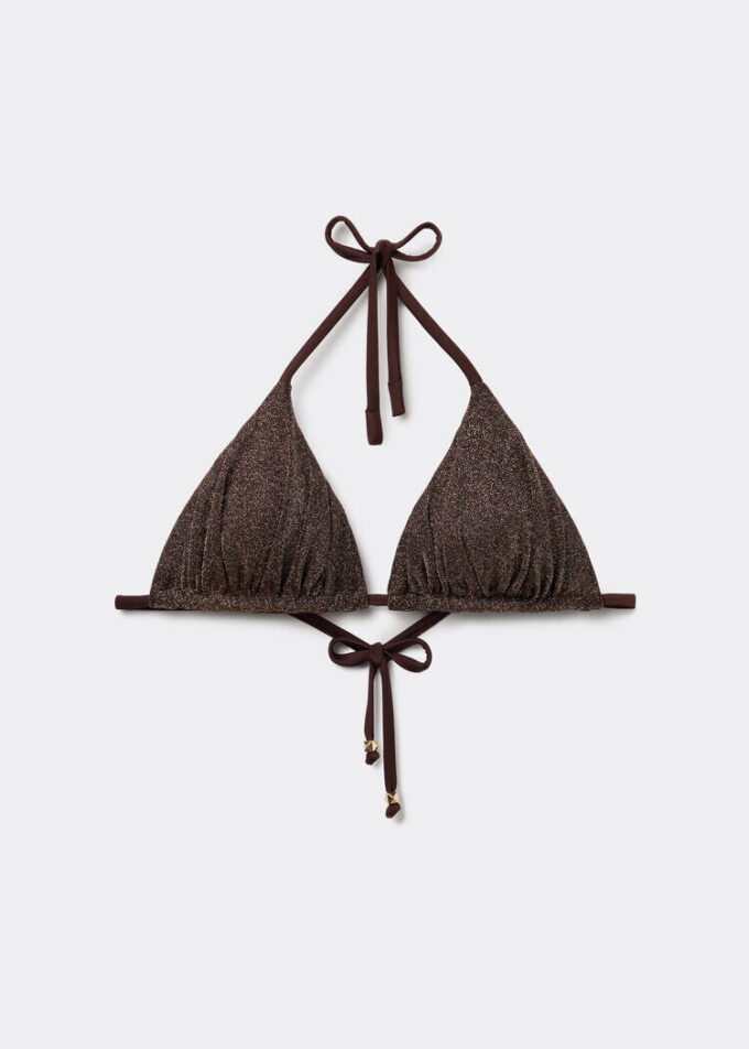 Triangel bikinitops Brown Glitter
