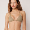 Triangel bikinitops met metallic glans
