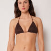 Triangel bikinitops met metallic glans