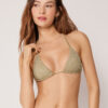 Triangel bikinitops met metallic glans