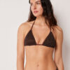 Triangel bikinitops met metallic glans