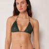 Triangel bikinitops met pailletten en netstof