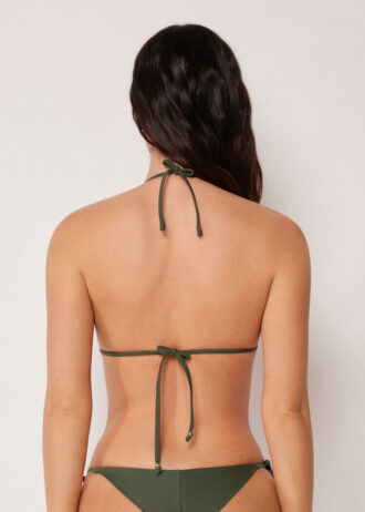 Triangel bikinitops met pailletten en netstof