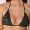 Triangel bikinitops met pailletten en netstof