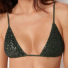 Triangel bikinitops met pailletten en netstof