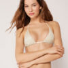 Triangel bikinitops met pailletten en netstof
