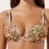 Triangel bikinitops met tropisch bladmotief