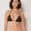 Triangel bikinitops met tweekleurig borduursel