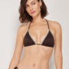 Triangel bikinitops met tweekleurig borduursel