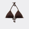 Triangel bikinitops met tweekleurig borduursel