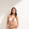 Triangel bikinitops met tweekleurige bies