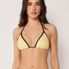 Triangel bikinitops met tweekleurige bies