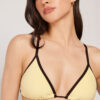 Triangel bikinitops met tweekleurige bies
