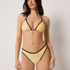 Triangel bikinitops met tweekleurige bies