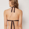 Triangel bikinitops met vulling en tweekleurig borduursel