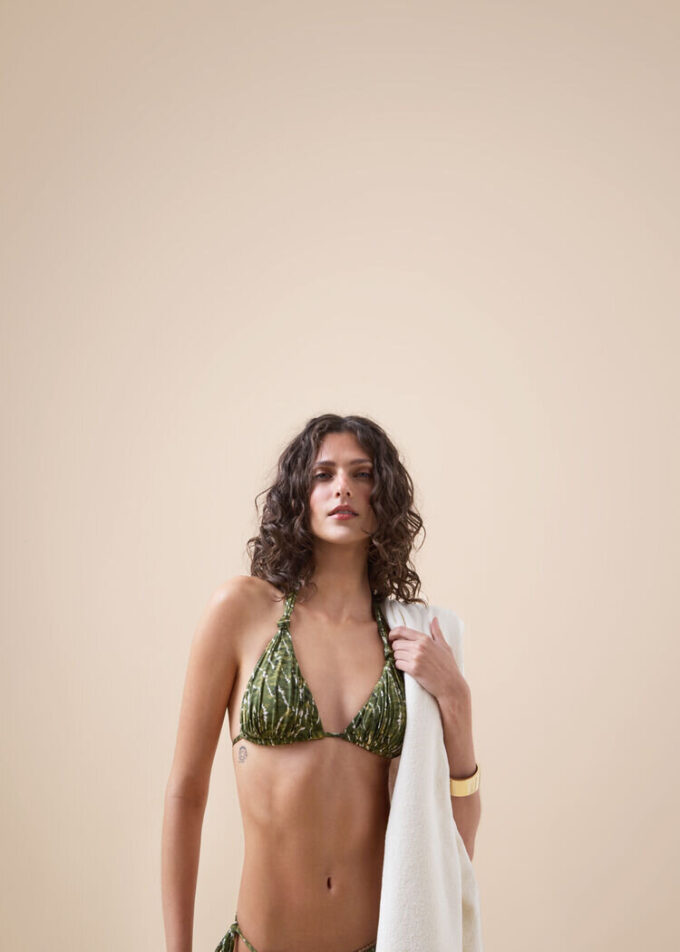 Triangel bikinitops Natural Tie-Dye